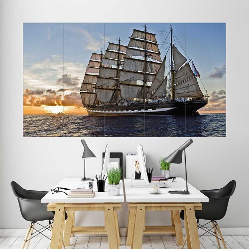 Segelschiff   Wand-Kunstdruck Riesenposter 